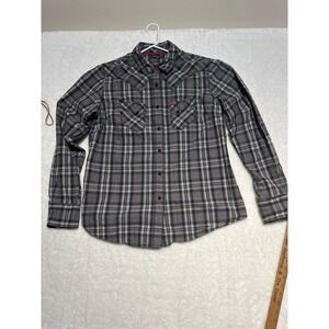 Cruel Girl Womens Plaid Long Sleeve Snap Button Western Shirt XXL Gray Pink